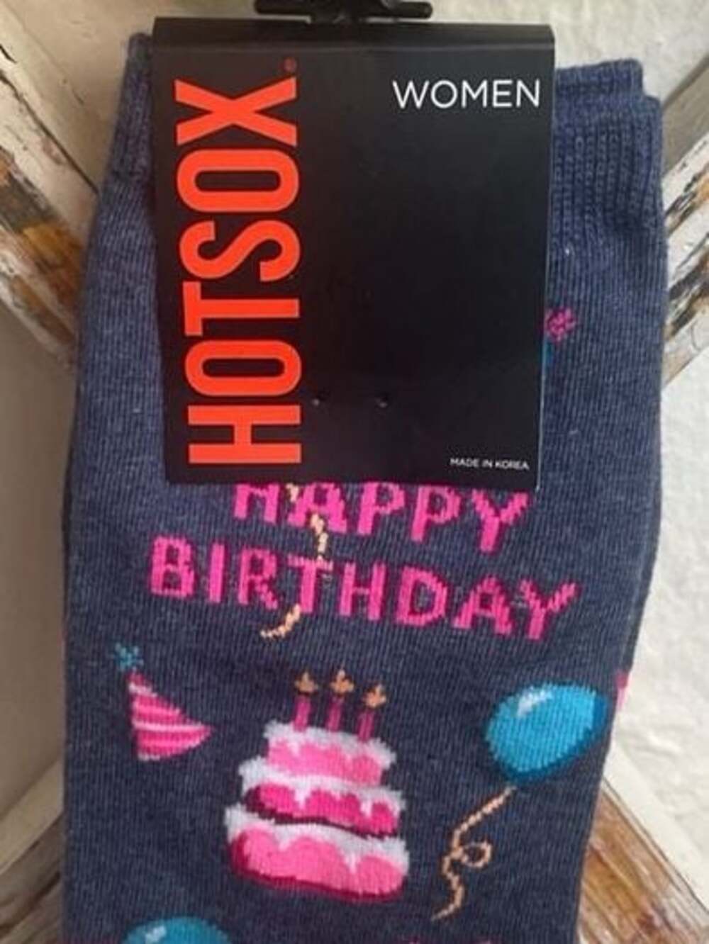 Hot Sox Women's Happy Birthday Crew Socks Size 9-11